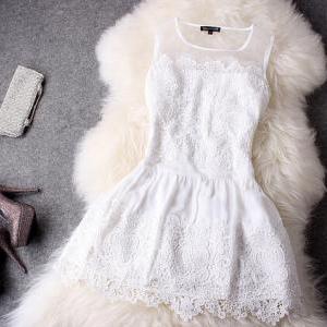 Slim Embroidered Sleeveless Dress #er110109