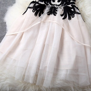 Slim Round Neck Lace Princess Dress #er112602