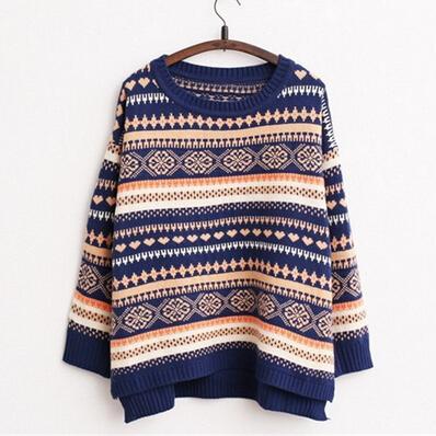 Loose Striped Knit Sweater #er120601