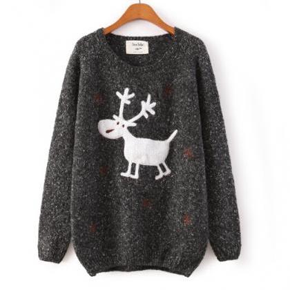 Casual Round Neck Long-sleeved Sweater #er120602