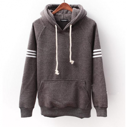 Casual Striped Hooded Sweater #er122205