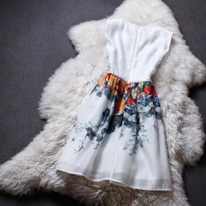Printed Slim Sleeveless Vest Dress #we32109po