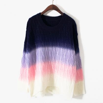 Retro Round Neck Long-sleeved Sweater We72303po