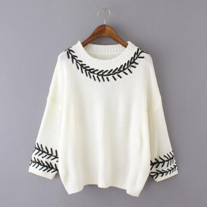 Loose Round Neck Knit Sweater We91304po