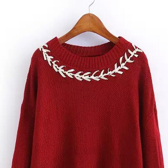 Loose Round Neck Knit Sweater We91304po