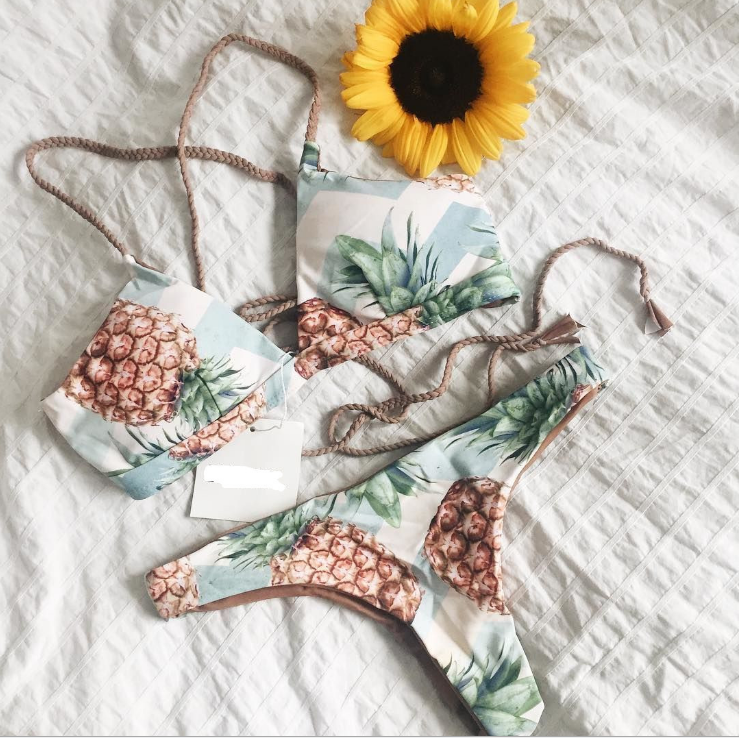 2018 Sexy Pineapple Bikini Swimsuit
