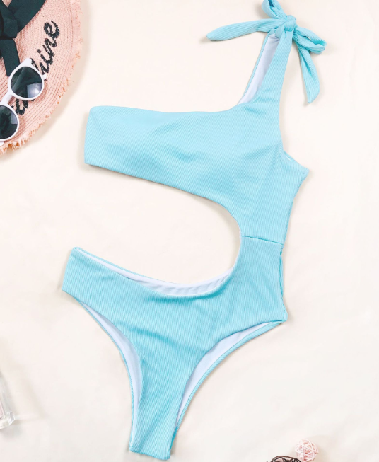 Solid Color Butterfly Sexy One-piece Swimsuit Bikini