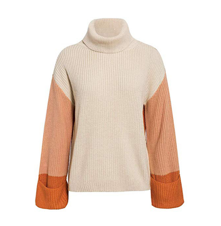 Large Size High-necked Women's Knitted Sweater
