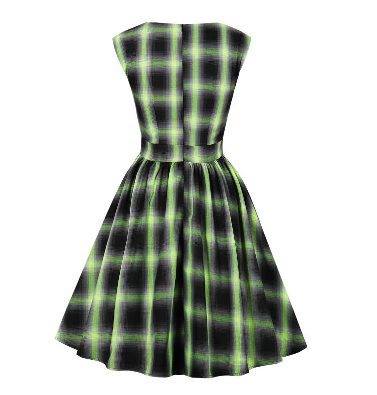 Women's Fashion Design Plaid Retro Dress on Luulla