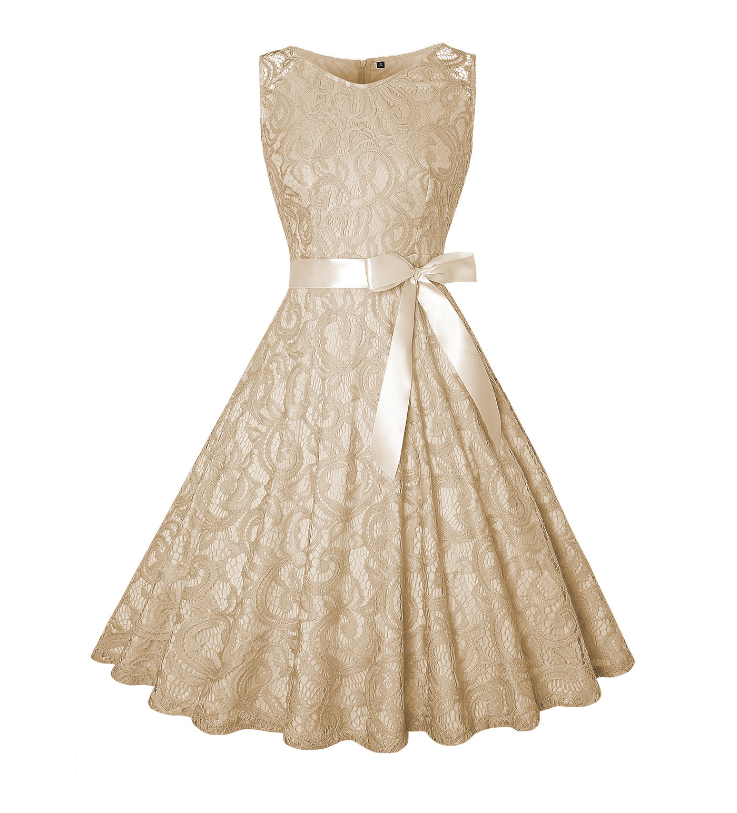 Vintage Butterfly Lace Sleeveless Dress