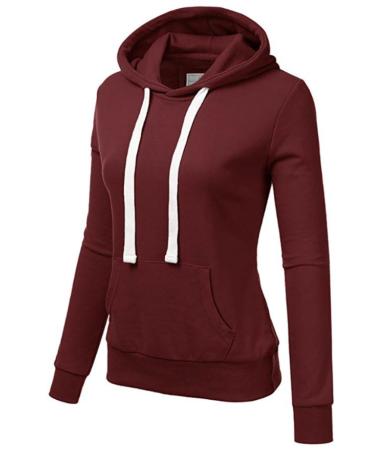 Women's Solid Color Loose Hooded Pocket Sweater