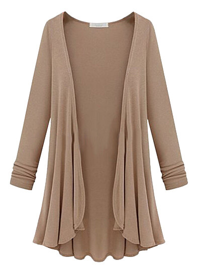 Draped Open Front Cardigan Top