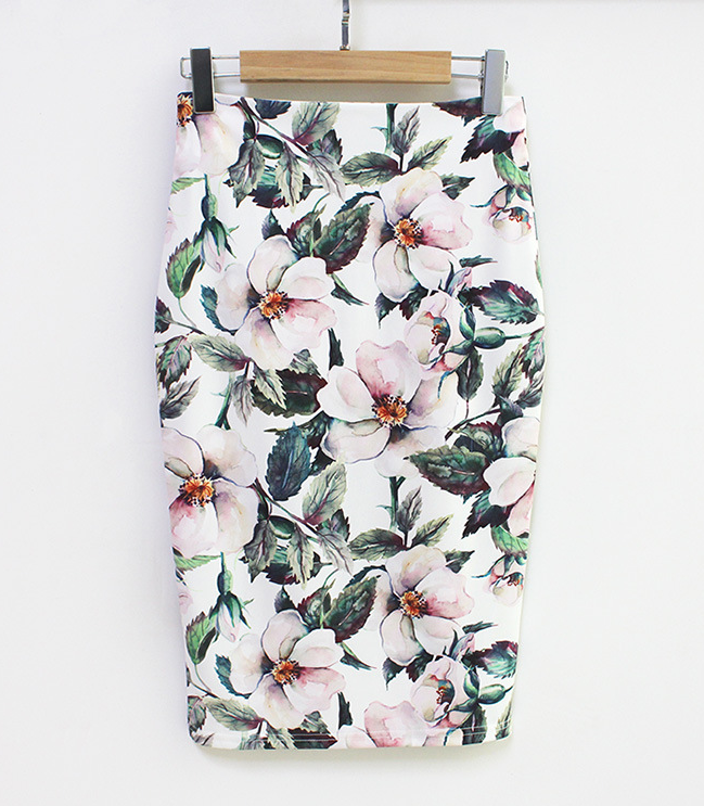 Fashion Printed Zipper Bag Hip Skirt