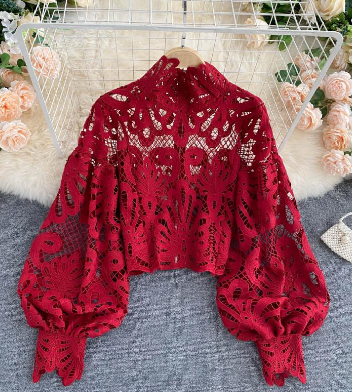 Design Lace Loose Sexy Shirt