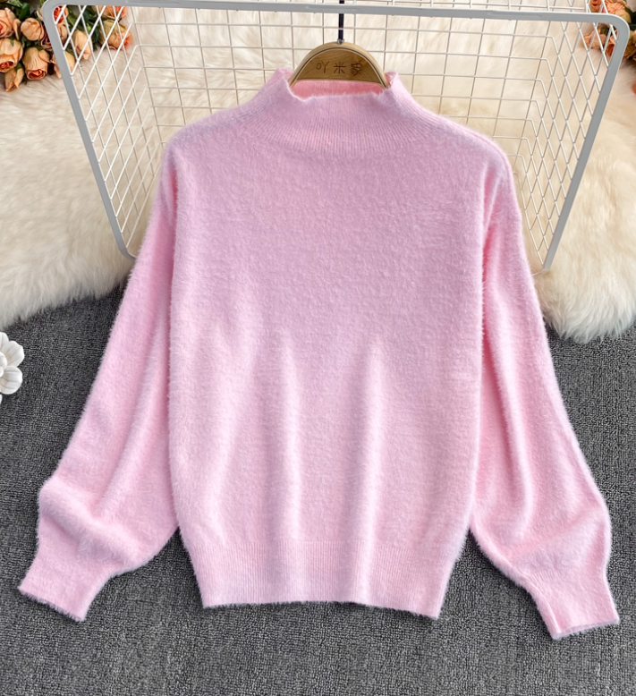 Women's Fashion Loose Long Sleeves Knitting Turtleneck Sweater