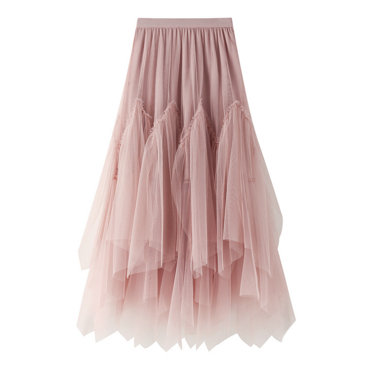 Irregular Sweet Solid Color Skirt
