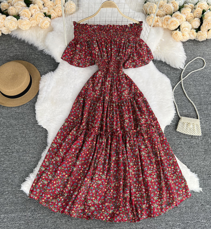 Floral One-shoulder Dress
