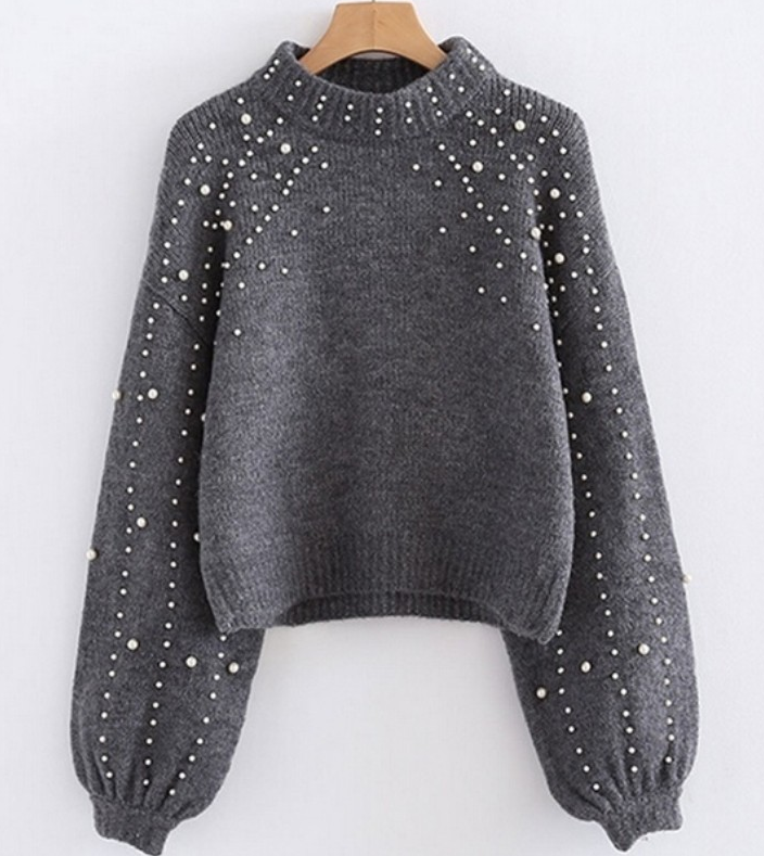 Round Neck Knitted Women's Long-sleeved Sweater