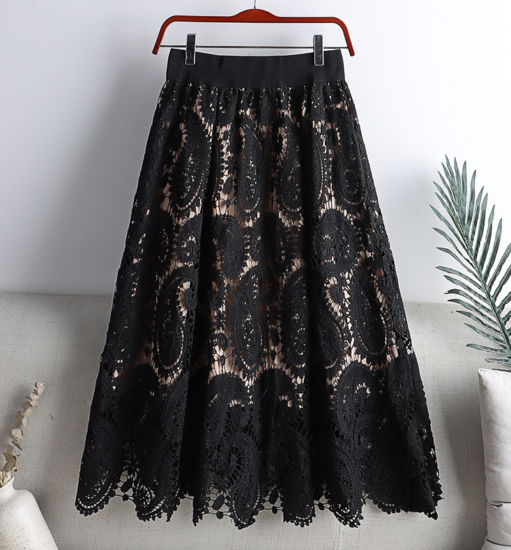 Vintage Lace High Waist Skirt