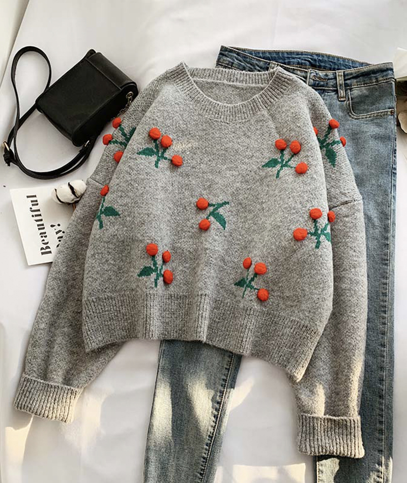 Sweet Cherry Sweater Long Sleeve Sweater