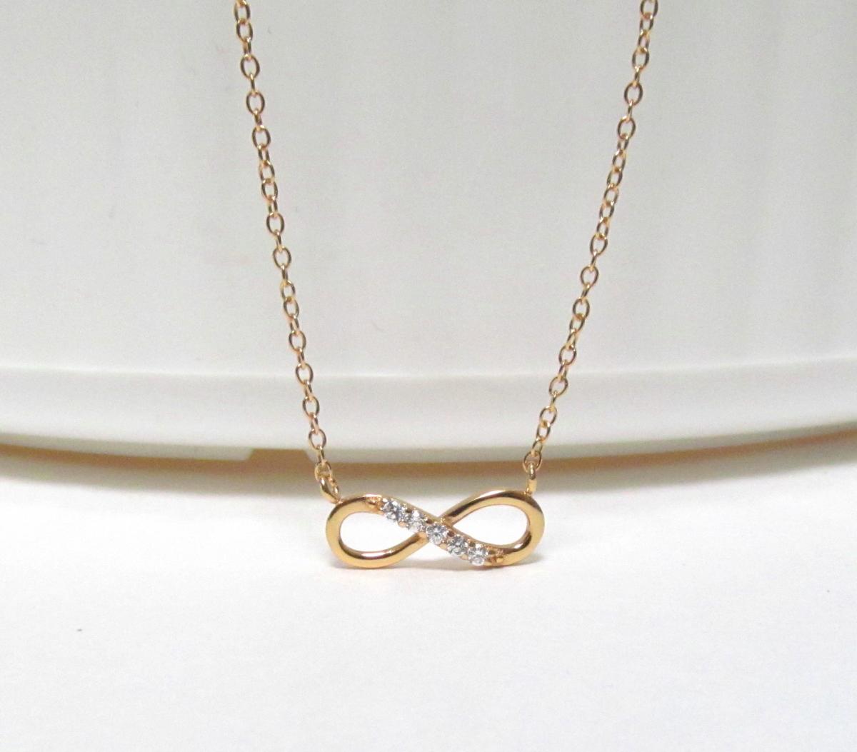 Necklace-petite Gold Over Sterling Silver Necklace With