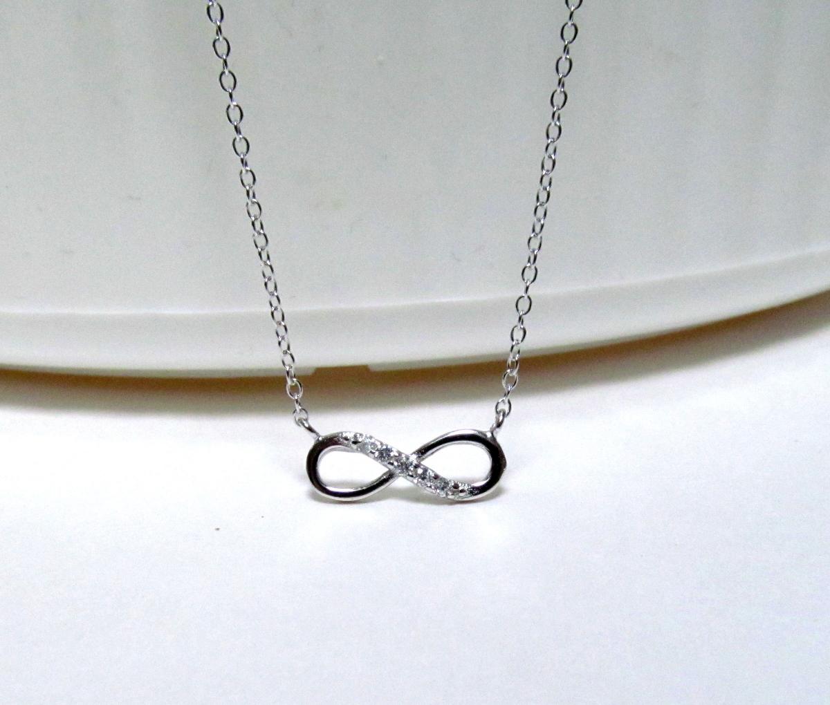 Necklace-petite Rhodium Over Sterling Silver Necklace