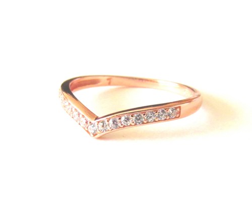 Rose Gold Over Sterling Silver Ring Stacking Ring
