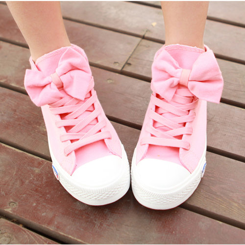 High Help Lovely Bowknot Canvas Shoes #092110KX