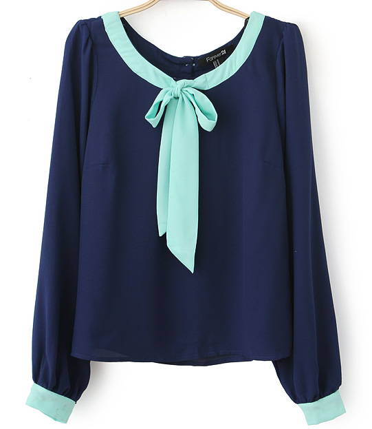 The Color Of The Long Sleeve Chiffon Bows #092505gu