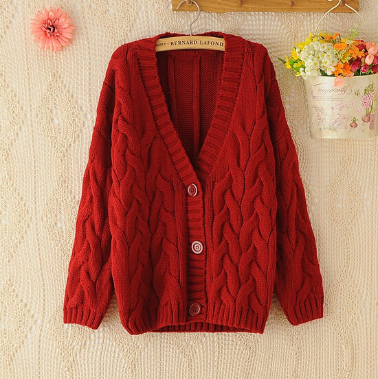 Longsleeved Vneck Cardigan Sweater Coat 101009hj on Luulla