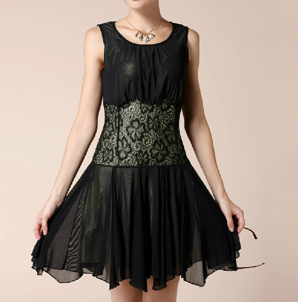 Lace Embroidery Sleeveless Vest Dress fd30304jh on Luulla