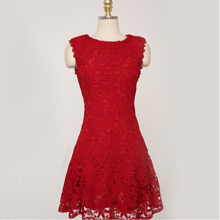 Slim Sleeveless Embroidered Lace Fishtail Dress #we30905po