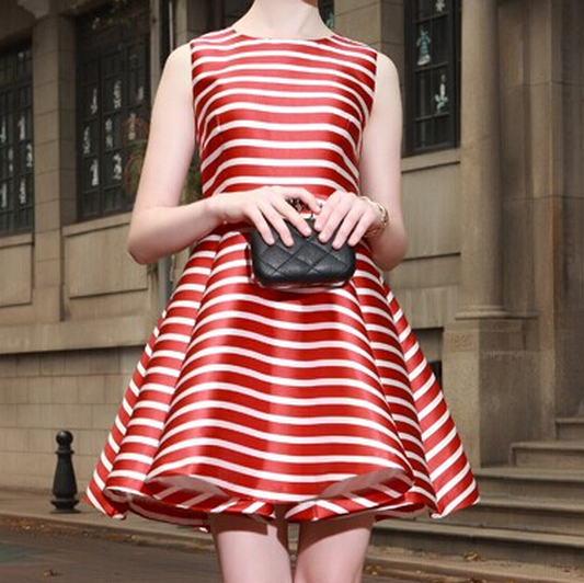 Slim Striped Vest Princess Dress #we32205po