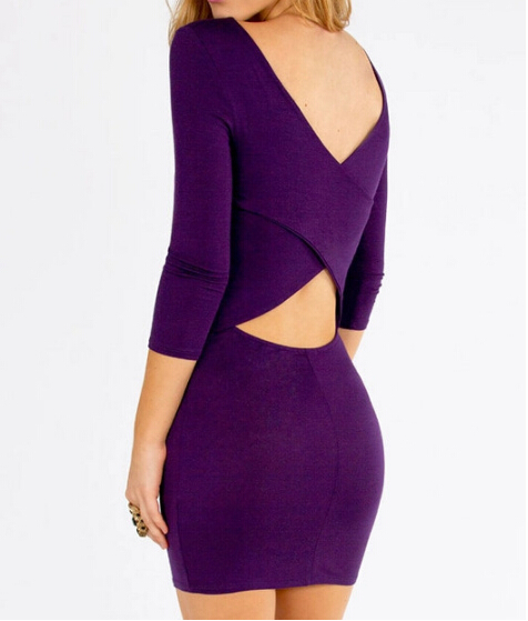 Slim Package Hip Sexy Backless Dress
