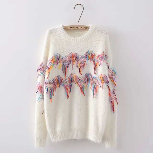 Loose Round Neck Long-sleeved Knit Sweater We11105po