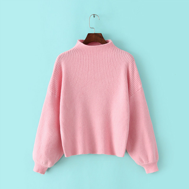 Long-sleeved High-necked Knitting Sweater