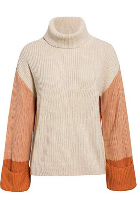 Large Size High-necked Women's Knitted Sweater