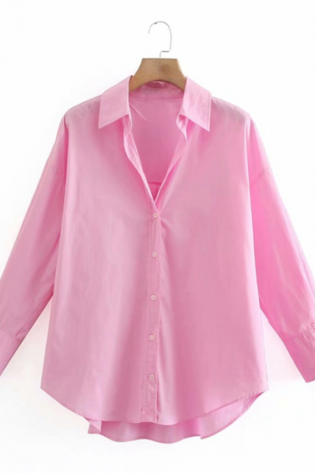 Women's Sweet Solid Color Casual Shirt Top