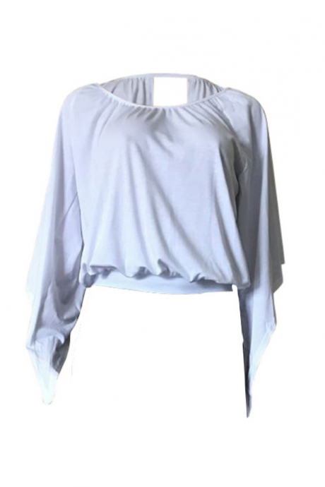 Knotted Backless Batwing Sleeve Top