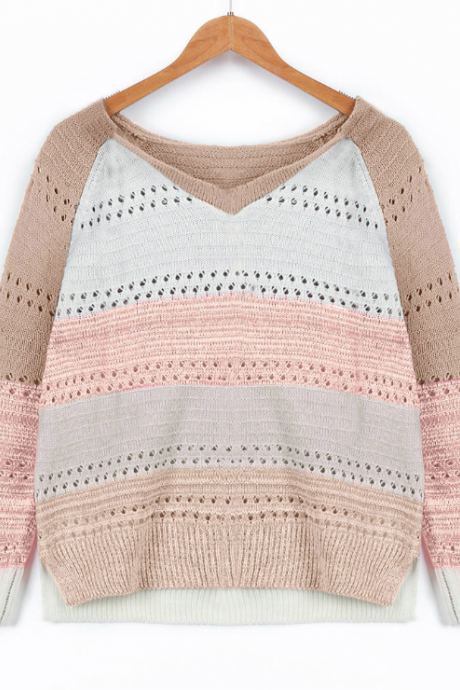 Sweet V-neck Long-sleeved Sweater