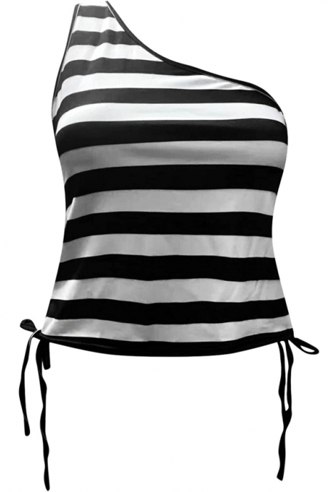 Slim Stripe Sleeveless T-shirt