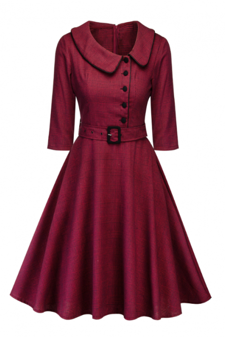 Vintage Plaid Dress