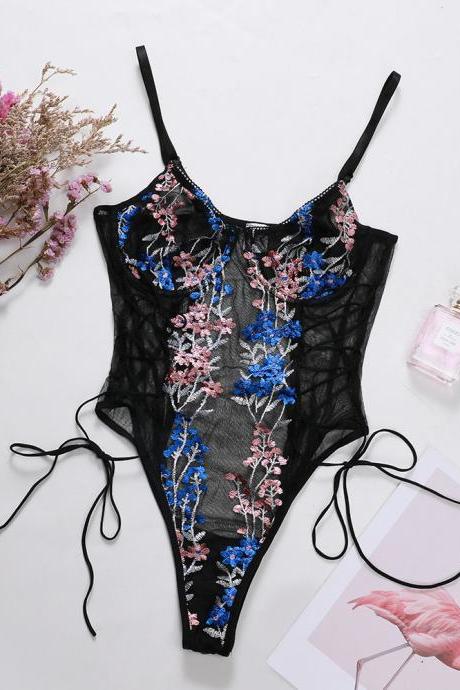 Lace Sexy Embroidered Underwear One-Piece