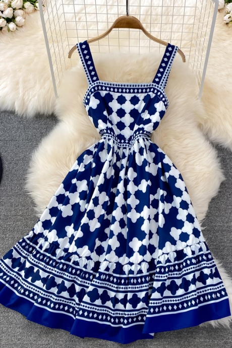 Cute Short Dress Blue Fashion Dress