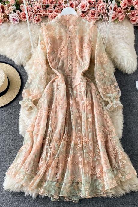 Fashion Lace Long Sleeve Dress
