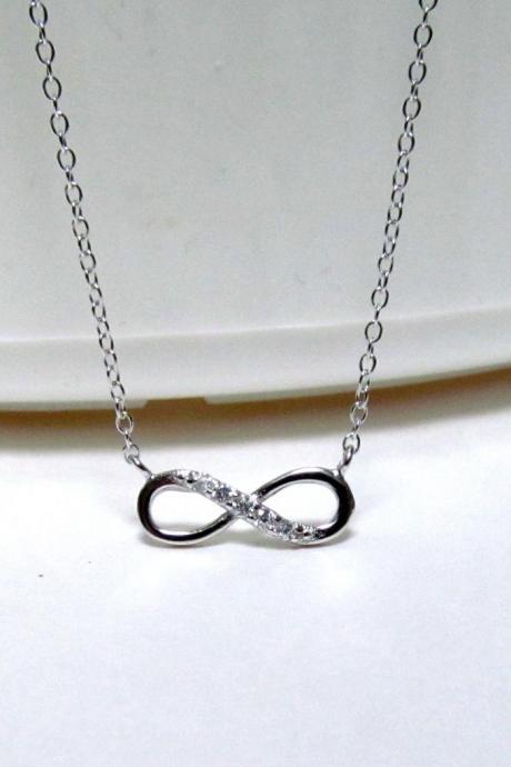 Necklace-petite Rhodium Over Sterling Silver Necklace