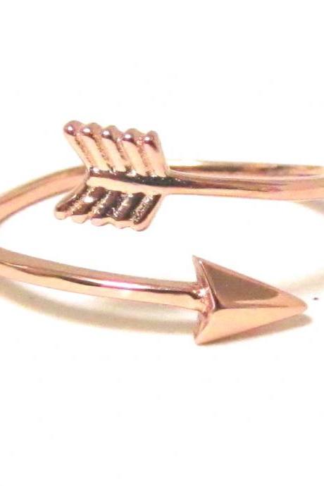 Arrow Ring - Rose Gold Over Sterling Silver Arrow Ring