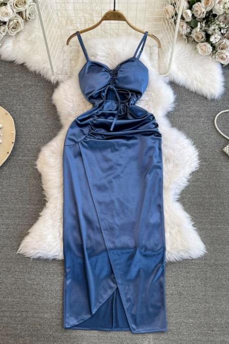 Sexy Slimming High Slit Bodycon Suspender Dress