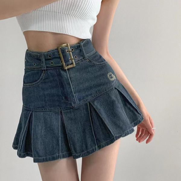Large Size Women'S High Waisted Denim Skirt