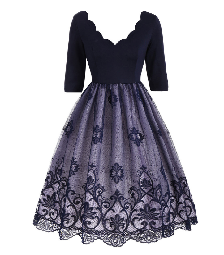 Vintage V-neck Lace Dress on Luulla